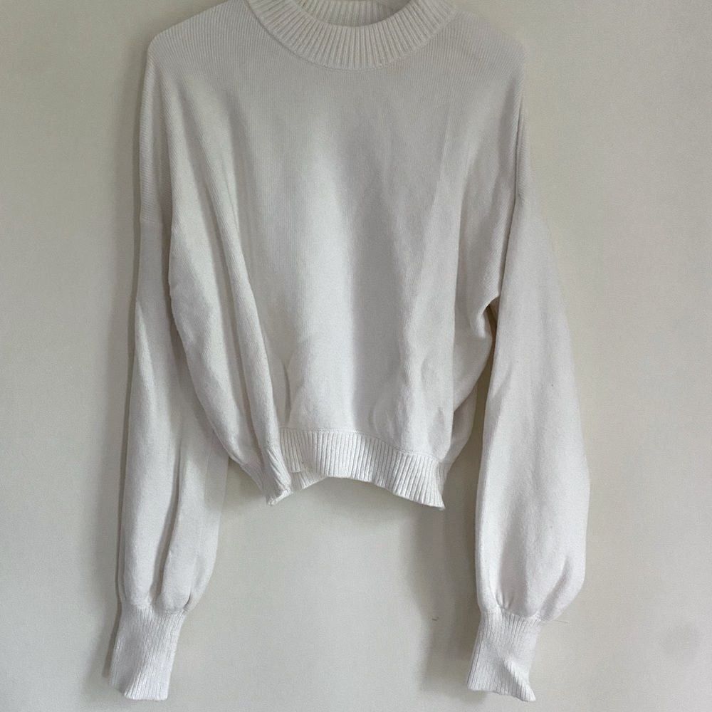 Ardene White Crew Neck Sweater Soft Knit Essential